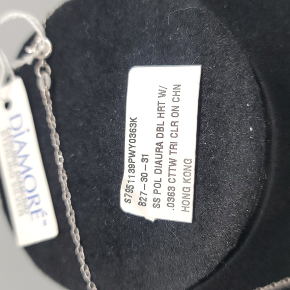 Diamond heart with tri color sterling Silver - Picture 4 of 5